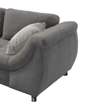 Polsterecke >Allin< Schlaffunktion, grau / silber , Cord - 250x66x190cm (BxHxT)