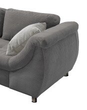 Polsterecke >Allin< Schlaffunktion, grau / silber , Cord - 250x66x190cm (BxHxT)
