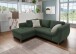 Polsterecke >Allin< Schlaffunktion, moosgrün / silber, Cord - 250x66x190cm (BxHxT)