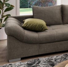 Polsterecke >Althea< Schlaffunktion, Rutsche, Bezug braun - 298x65x202 (BxHxT)