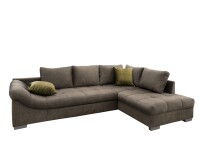 Polsterecke >Althea< Schlaffunktion, Rutsche, Bezug braun - 298x65x202 (BxHxT)