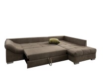 Polsterecke >Althea< Schlaffunktion, Rutsche, Bezug braun - 298x65x202 (BxHxT)