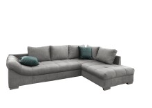 Polsterecke >Althea< Schlaffunktio, Rutschem, Bezug silber - 298x65x202 (BxHxT)