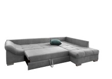 Polsterecke >Althea< Schlaffunktio, Rutschem, Bezug silber - 298x65x202 (BxHxT)