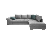 Polsterecke >Althea< Schlaffunktio, Rutschem, Bezug silber - 298x65x202 (BxHxT)
