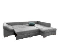 Polsterecke >Althea< Schlaffunktio, Rutschem, Bezug silber - 298x65x202 (BxHxT)