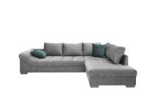 Polsterecke >Althea< Schlaffunktio, Rutschem, Bezug silber - 298x65x202 (BxHxT)