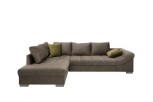 Polsterecke >Althea< Schlaffunktion, Rutsche, Bezug braun - 298x65x202 (BxHxT)