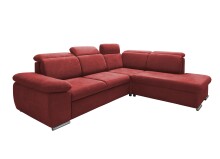 Ecksofa >Vasill< Schlaffunktion, Stauraum, Bezug in rot - 283x84x228cm (BxHxT)