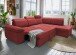 Ecksofa >Vasill< Schlaffunktion, Stauraum, Bezug in rot - 283x84x228cm (BxHxT)