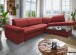 Ecksofa >Vasill< Schlaffunktion, Stauraum, Bezug in rot - 283x84x228cm (BxHxT)