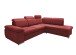 Ecksofa >Vasill< Schlaffunktion, Stauraum, Bezug in rot - 283x84x228cm (BxHxT)