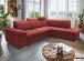 Ecksofa >Vasill< Schlaffunktion, Stauraum, Bezug in rot - 283x84x228cm (BxHxT)