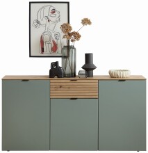 Sideboard >Ina< in Grün, Holzwerkstoff -...