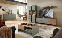 Sideboard >Ina< in Grün, Holzwerkstoff - 90x180x45cm (BxHxT)