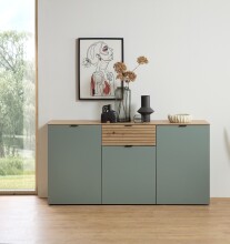Sideboard >Ina< in Grün, Holzwerkstoff -...