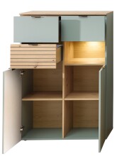 Highboard >Ina< in Grün, Holzwerkstoff -...