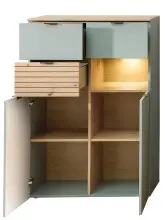 Highboard >Ina< in Grün, Holzwerkstoff -...