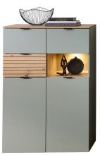 Highboard >Ina< in Grün, Holzwerkstoff - 84x125x45cm (BxHxT)