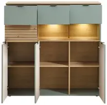Highboard >Ina< in Grün, Holzwerkstoff -...