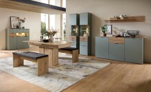 Esstisch >Ina< in Grün, Holzwerkstoff - 180x77x90cm (BxHxT)