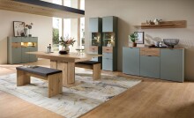 Esstisch >Ina< in Grün, Holzwerkstoff - 180x77x90cm (BxHxT)