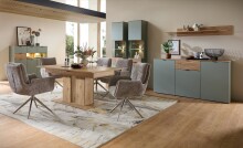 Esstisch >Ina< in Grün, Holzwerkstoff - 180x77x90cm (BxHxT)