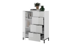 Kombikommode >Santorin< inkl. Gestell, in Weiß - 90x112x40cm (BxHxT)