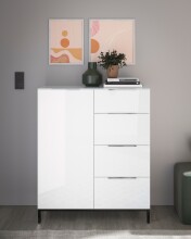 Kombikommode >Santorin< inkl. Gestell, in Weiß - 90x112x40cm (BxHxT)
