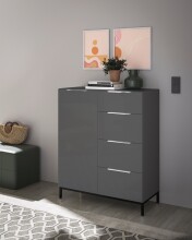 Kombikommode >Santorin< inkl. Gestell, in Anthrazit - 90x112x40cm (BxHxT)