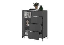 Kombikommode >Santorin< inkl. Gestell, in Anthrazit - 90x112x40cm (BxHxT)