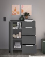 Kombikommode >Santorin< inkl. Gestell, in Anthrazit - 90x112x40cm (BxHxT)