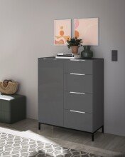 Kombikommode >Santorin< inkl. Gestell, in Anthrazit - 90x112x40cm (BxHxT)