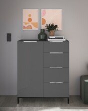 Kombikommode >Santorin< inkl. Gestell, in Anthrazit - 90x112x40cm (BxHxT)