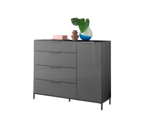 Sideboard >Santorin< inkl. Gestell, in Anthrazit - 134x112x40cm (BxHxT)