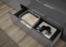 Sideboard >Santorin< inkl. Gestell, in Anthrazit - 134x112x40cm (BxHxT)