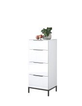 Hochkommode >Santorin< inkl. Gestell, in Weiß - 45x112x40cm (BxHxT)