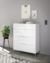 Schubkastenkommode >Santorin< inkl. Gestell, in Weiß - 90x112x40cm (BxHxT)