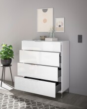 Schubkastenkommode >Santorin< inkl. Gestell, in Weiß - 90x112x40cm (BxHxT)