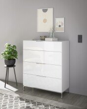 Schubkastenkommode >Santorin< inkl. Gestell, in Weiß - 90x112x40cm (BxHxT)