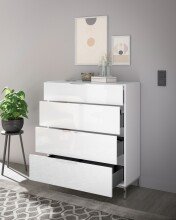 Schubkastenkommode >Santorin< inkl. Gestell, in Weiß - 90x112x40cm (BxHxT)