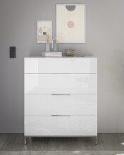 Schubkastenkommode >Santorin< inkl. Gestell, in Weiß - 90x112x40cm (BxHxT)