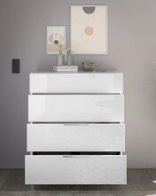 Schubkastenkommode >Santorin< inkl. Gestell, in Weiß - 90x112x40cm (BxHxT)