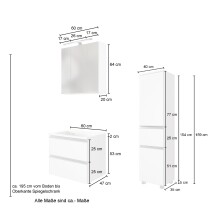 Badmöbel-Set >Arezzo< (3-tlg.) in Rauchsilber...