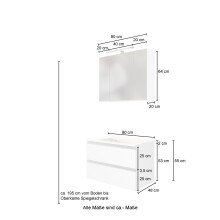 Badmöbel-Set >Arezzo< (3-tlg.) in Rauchsilber...