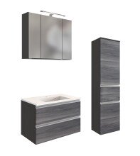 Badmöbel-Set >Arezzo< (3-tlg.) in Rauchsilber...