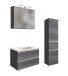 Badmöbel-Set >Arezzo< (3-tlg.) in Rauchsilber / Graphit