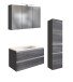 Badmöbel-Set >Arezzo< (3-tlg.) in Rauchsilber / graphit