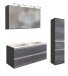 Badmöbel-Set >Arezzo< (3-tlg.) in Rauchsilber / Graphit