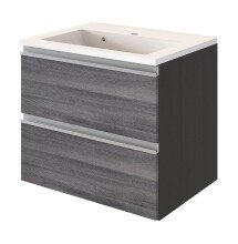 Badmöbel-Set >Arezzo< (3-tlg.) in Rauchsilber / Graphit